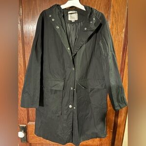 a new day Women's Black Water Resistant Trench Coat